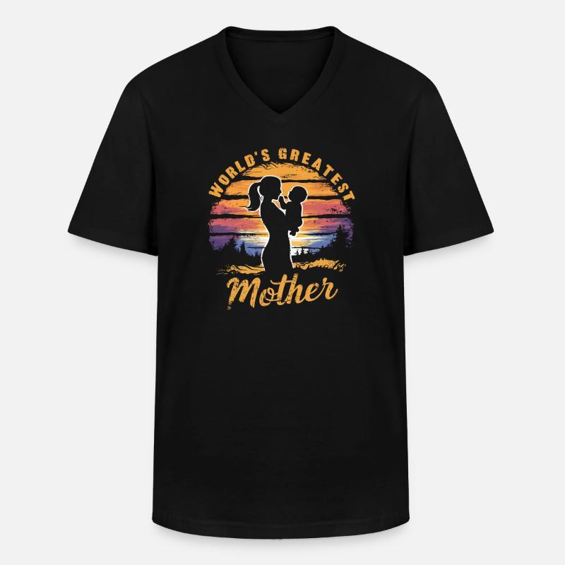 Die größte Mutter der Welt - Männer-T-Shirt mit V-Ausschnitt - Schwarz
