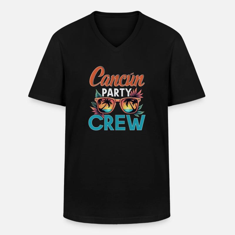 Cancun Crew - Männer-T-Shirt mit V-Ausschnitt - Schwarz