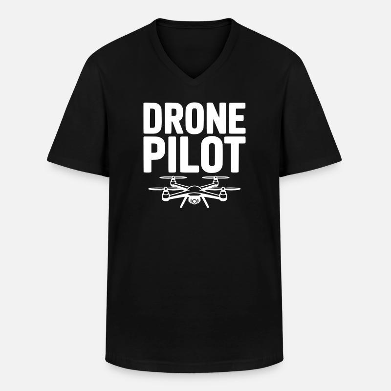 Drone Pilot - Men's V-Neck T-Shirt - black