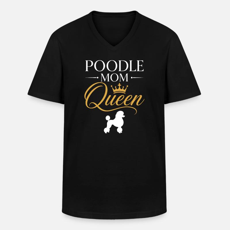 Pudel-Königin-Mama-Krone - Männer-T-Shirt mit V-Ausschnitt - Schwarz