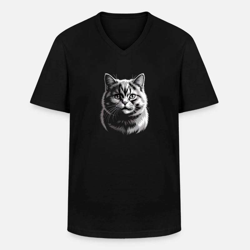 Britisch Kurzhaar BKH - Männer-T-Shirt mit V-Ausschnitt - Schwarz