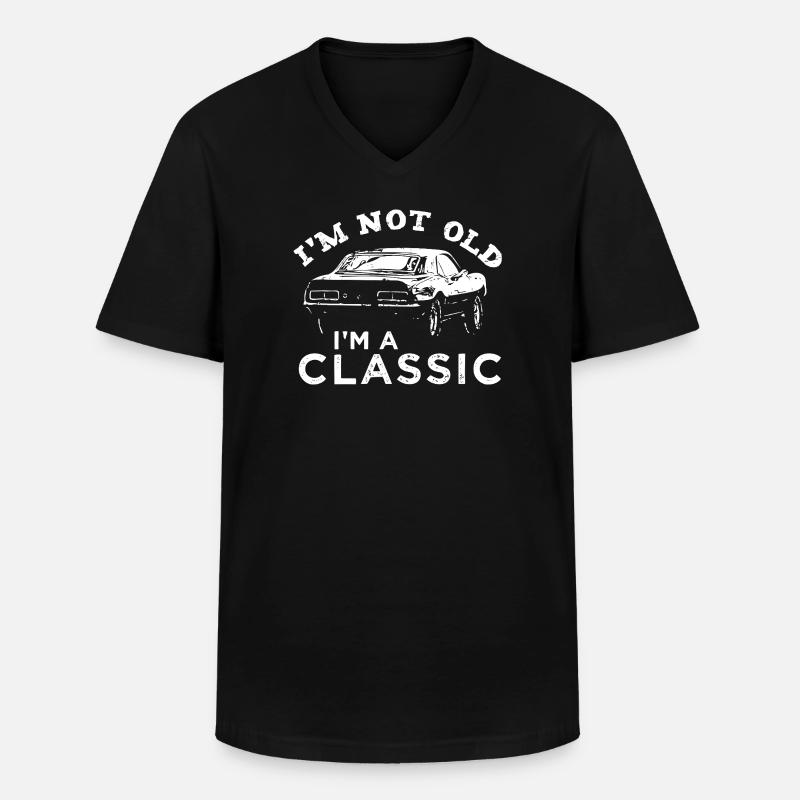 Nicht alt, ich bin ein Oldtimer - Männer-T-Shirt mit V-Ausschnitt - Schwarz