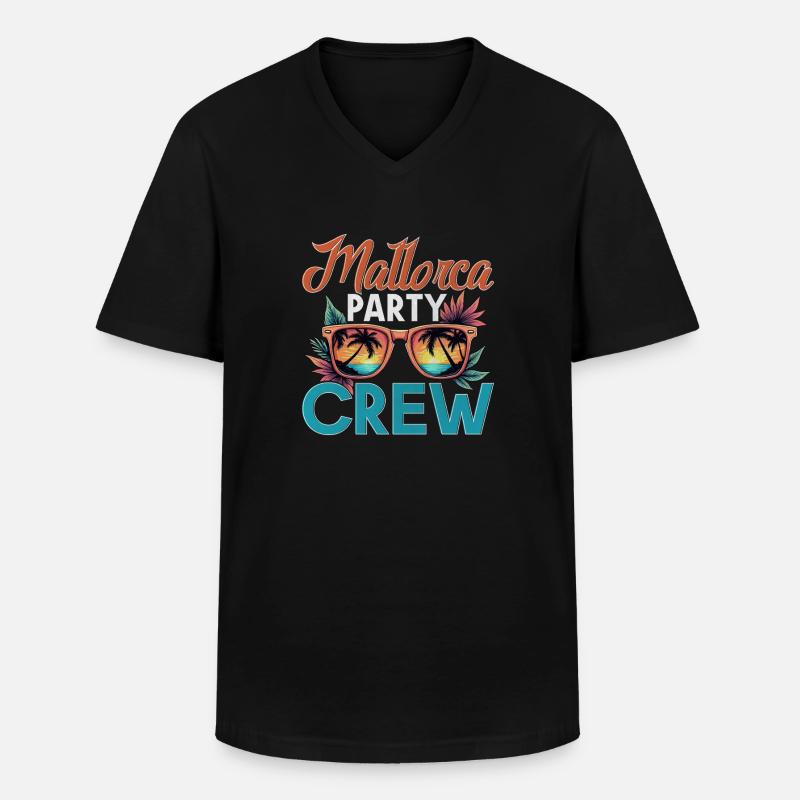 Mallorca Crew - Männer-T-Shirt mit V-Ausschnitt - Schwarz