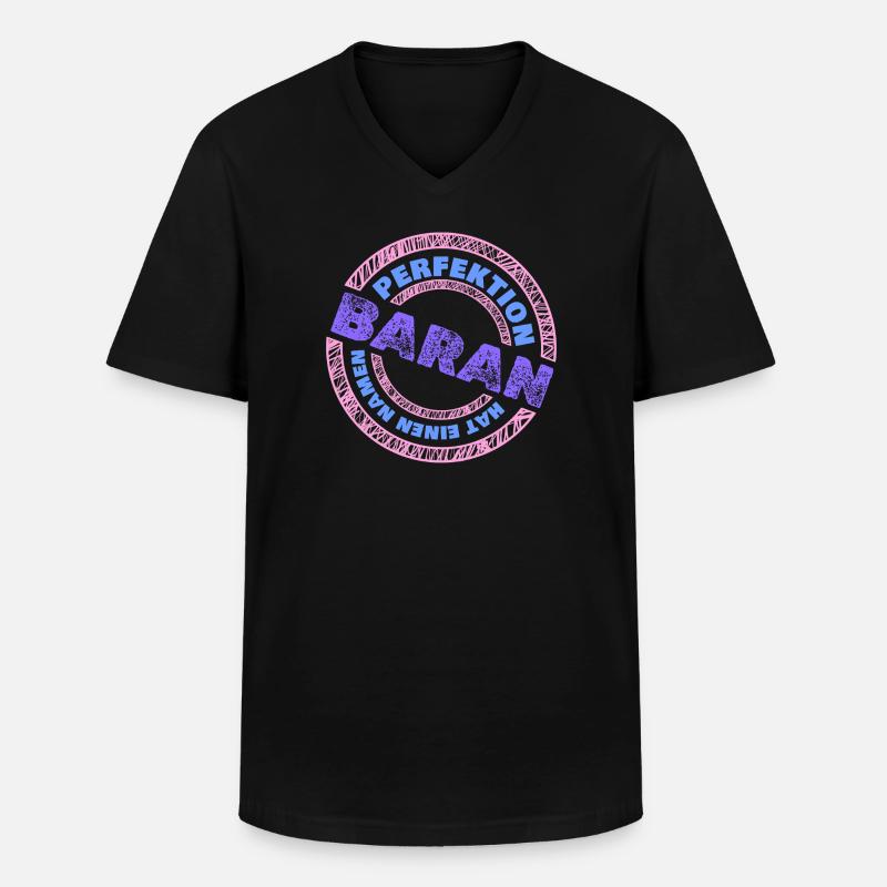 Perfekt Baran - Männer-T-Shirt mit V-Ausschnitt - Schwarz