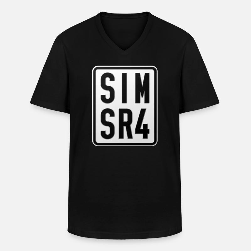 Plaque d’immatriculation du cyclomoteur Simson SR4 - T-shirt col V Homme - noir