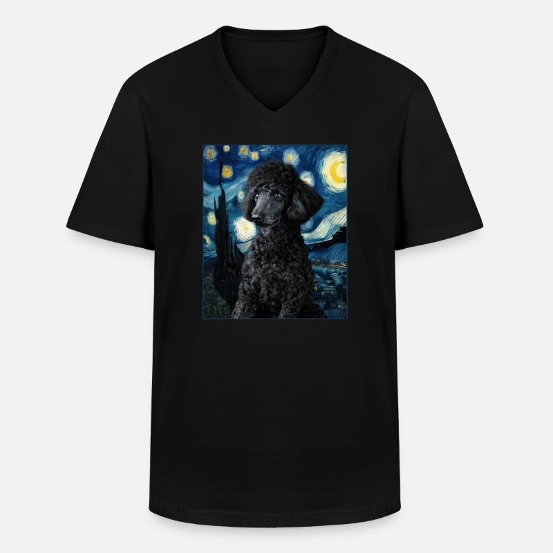 Pudel - Männer-T-Shirt mit V-Ausschnitt - Schwarz