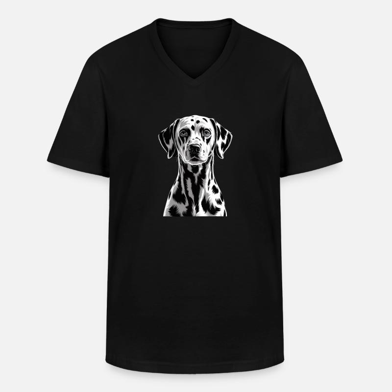 Dalmatiner - Männer-T-Shirt mit V-Ausschnitt - Schwarz