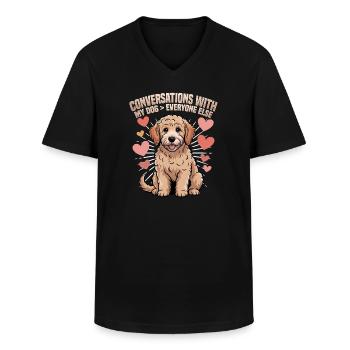 Goldendoodle Dog Breed - Men's V-Neck T-Shirt - black - Front - AI Model Male 178 dark (178cm)