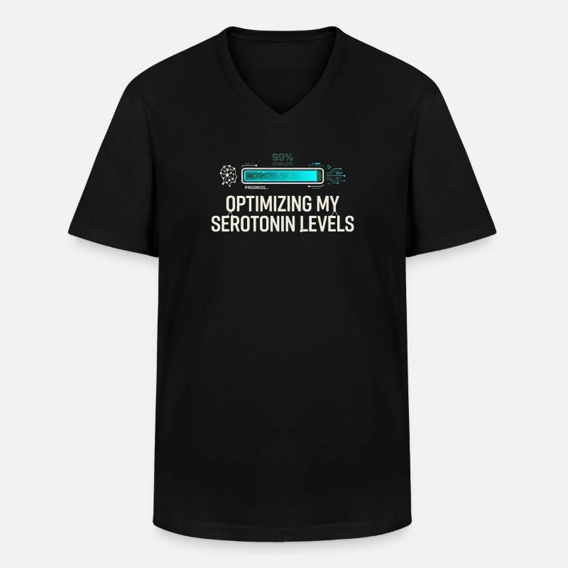 Serotonin Optimizing - Men's V-Neck T-Shirt - black