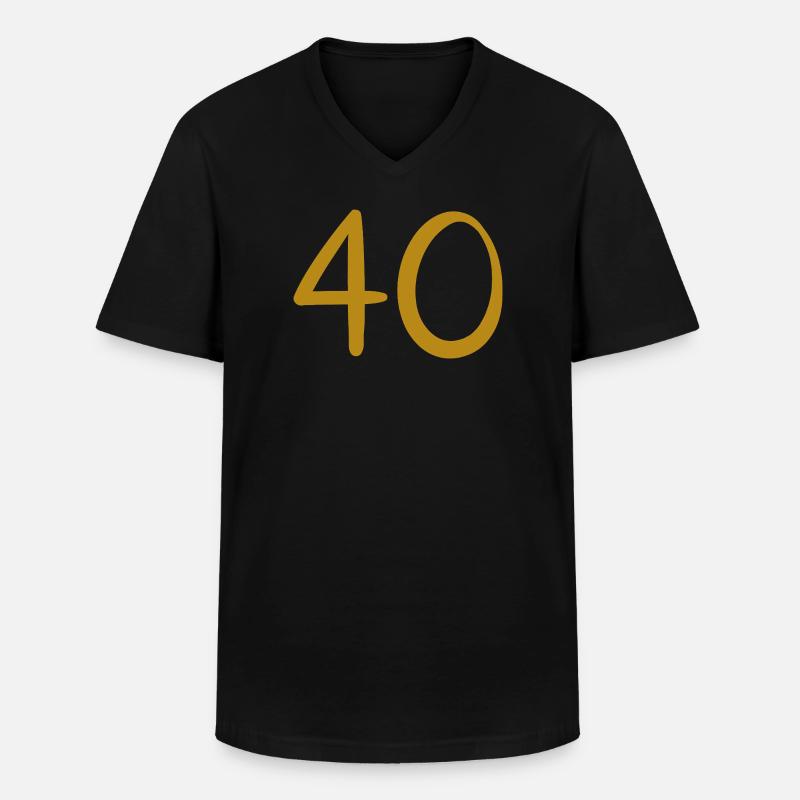 40 - Männer-T-Shirt mit V-Ausschnitt - Schwarz