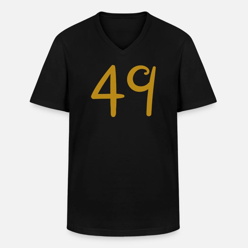 49 - Männer-T-Shirt mit V-Ausschnitt - Schwarz