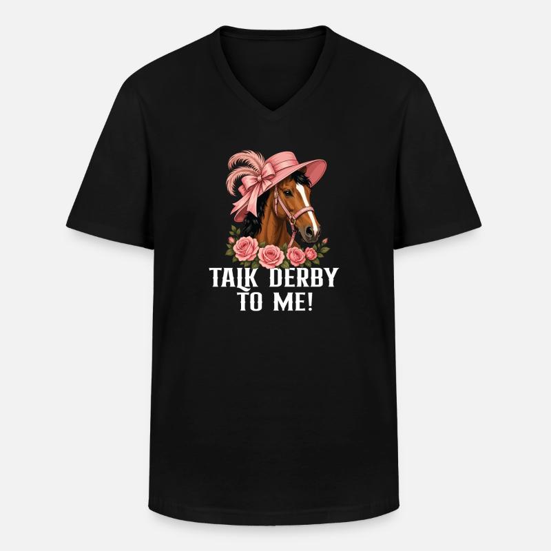 Vollblut-Derby-Pferderennbahn - Männer-T-Shirt mit V-Ausschnitt - Schwarz