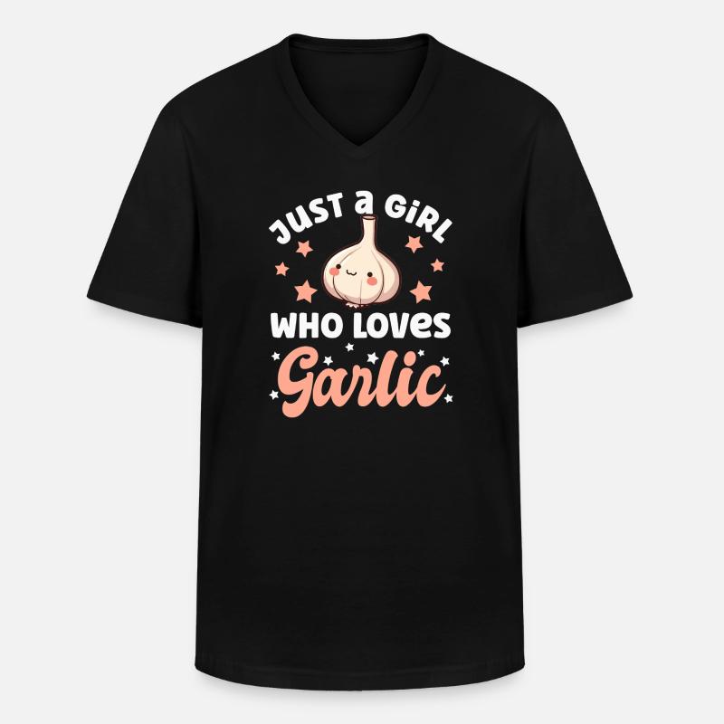 Knoblauch - Männer-T-Shirt mit V-Ausschnitt - Schwarz