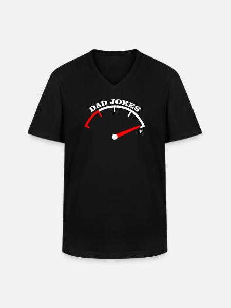 Dad Jokes Meter Tee Design - Men's V-Neck T-Shirt - black