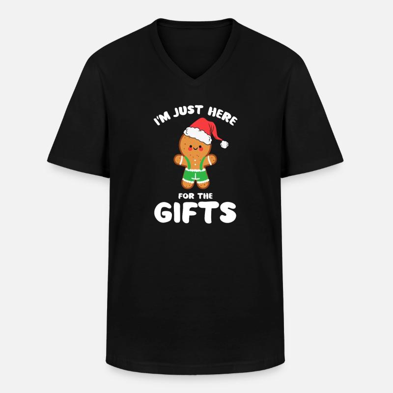 Lebkuchen-Weihnachtsmann-Geschenk-Tee - Männer-T-Shirt mit V-Ausschnitt - Schwarz