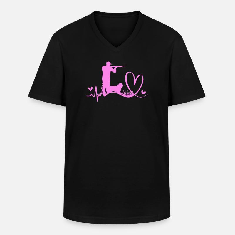 Ente Jagd Jäger Entenjagd - Männer-T-Shirt mit V-Ausschnitt - Schwarz