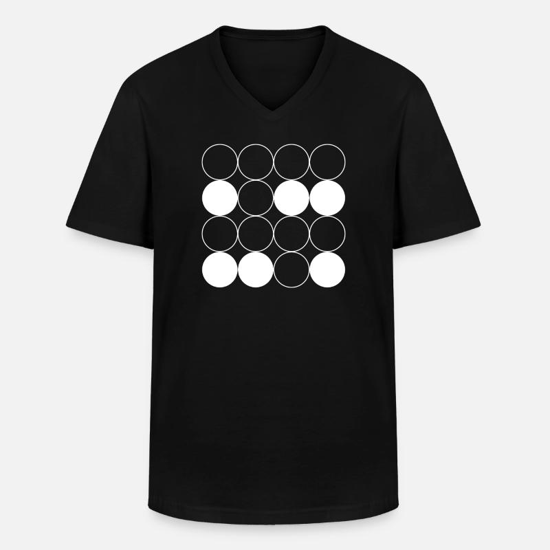 Circle Grid pattern - Men's V-Neck T-Shirt - black