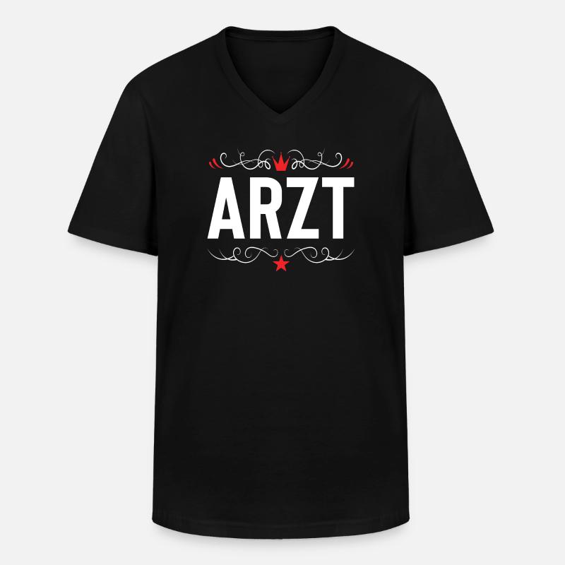 Arzt Beruf - Männer-T-Shirt mit V-Ausschnitt - Schwarz