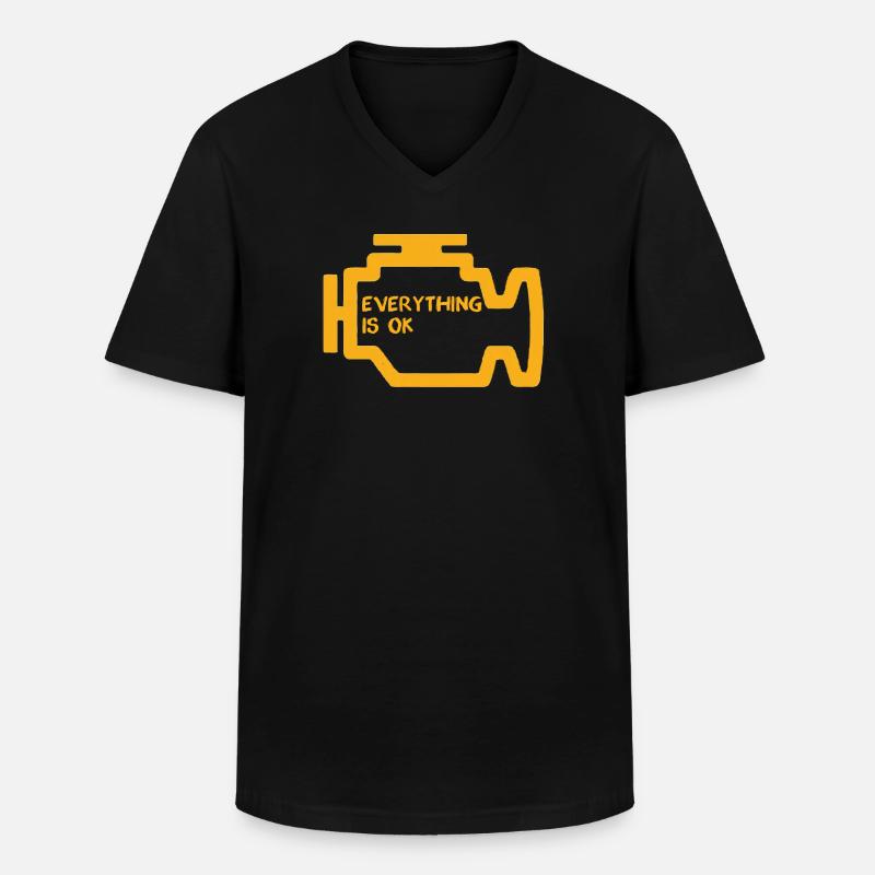 Check Engine Light - Men's V-Neck T-Shirt - black