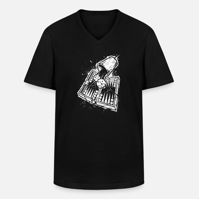 Backgammon | Board Game | Gift - Men's V-Neck T-Shirt - black