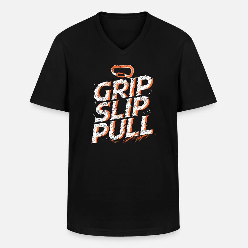Grip Slip Pull Aventure Escalade - T-shirt col V Homme - noir