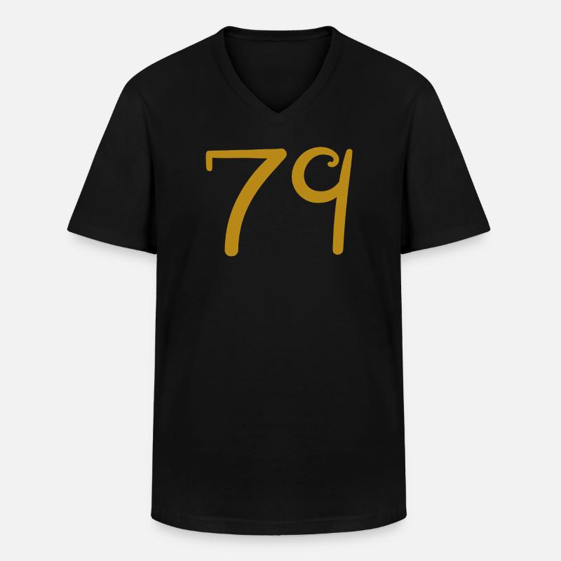 79 - Männer-T-Shirt mit V-Ausschnitt - Schwarz