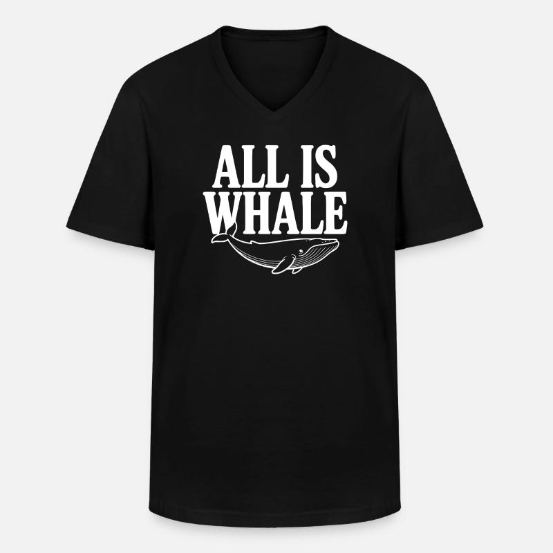 Alles ist Wal - Männer-T-Shirt mit V-Ausschnitt - Schwarz