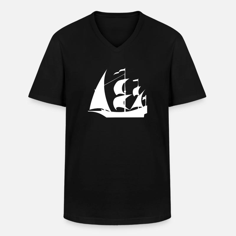 Segeln - Männer-T-Shirt mit V-Ausschnitt - Schwarz
