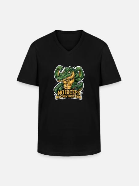 Sarcastic gym crocodile for men - Men's V-Neck T-Shirt - black