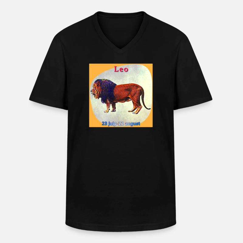 Löwe - Männer-T-Shirt mit V-Ausschnitt - Schwarz