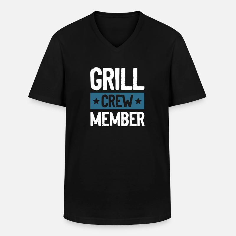 Grill Crew - Männer-T-Shirt mit V-Ausschnitt - Schwarz