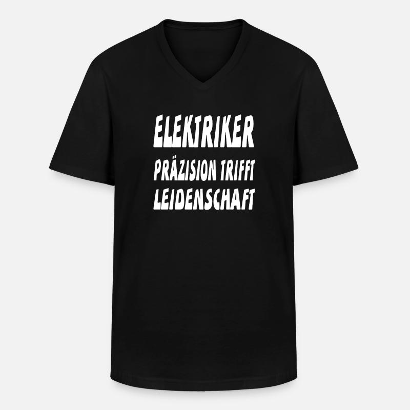 Elektriker - Männer-T-Shirt mit V-Ausschnitt - Schwarz