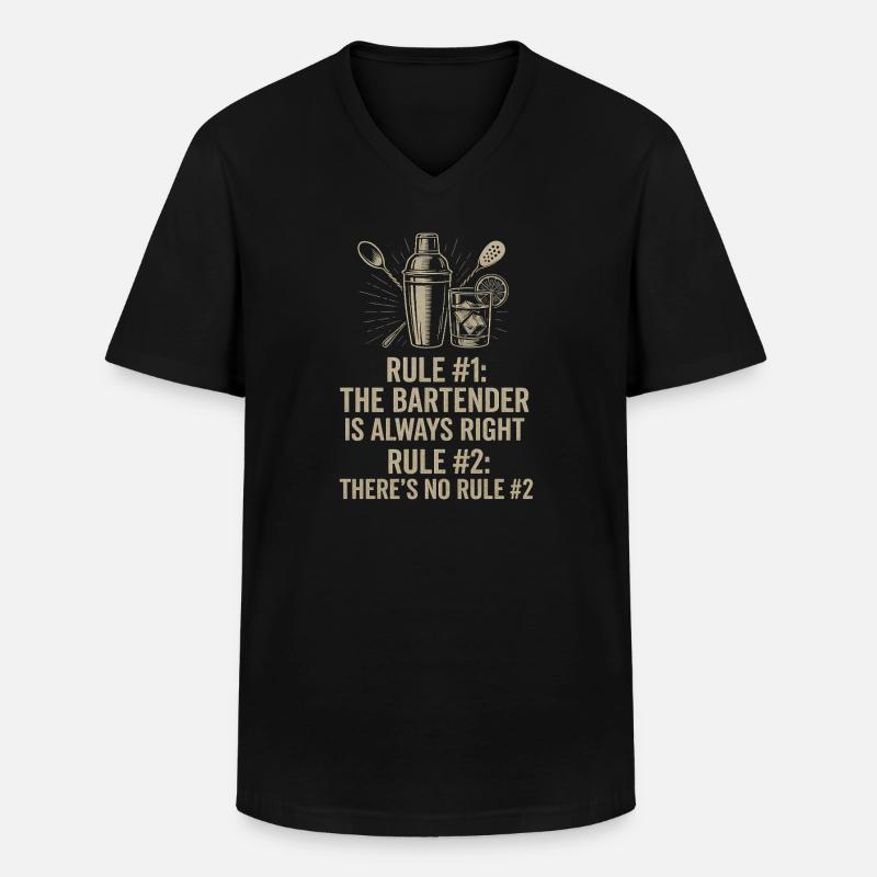 Barkeeper hat immer recht - Männer-T-Shirt mit V-Ausschnitt - Schwarz
