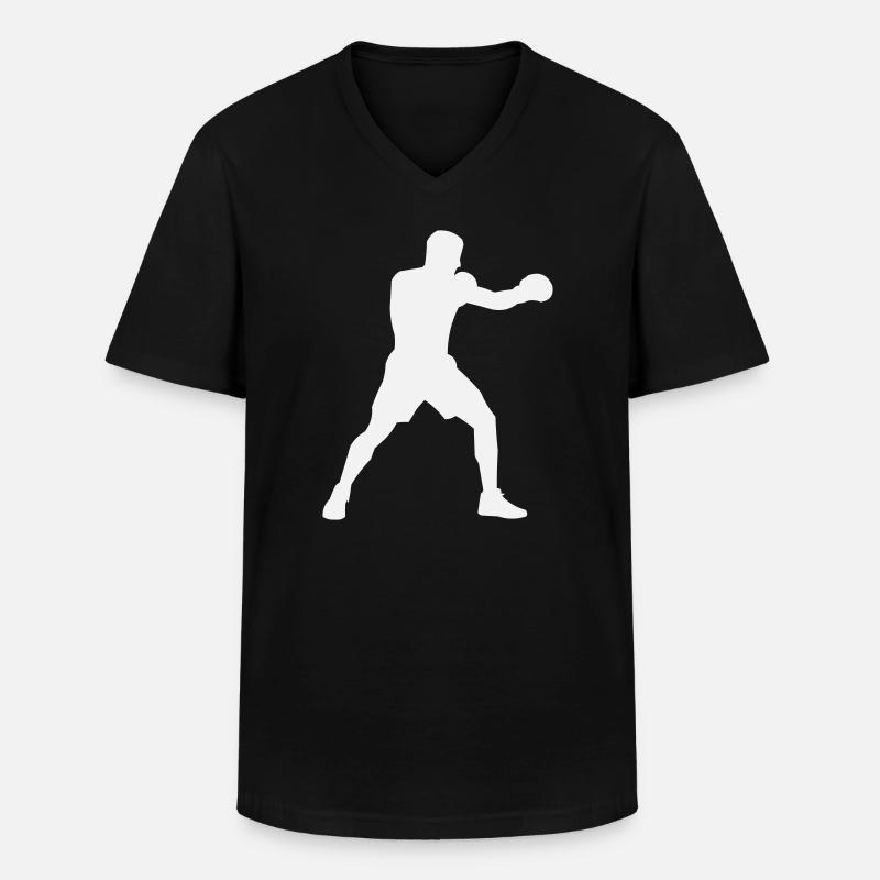 Boxsilhouette Power Boost - Men's V-Neck T-Shirt - black