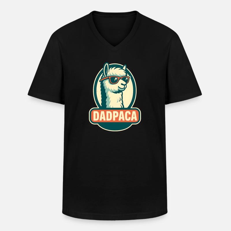 Dadpaca No Probllama - Men's V-Neck T-Shirt - black