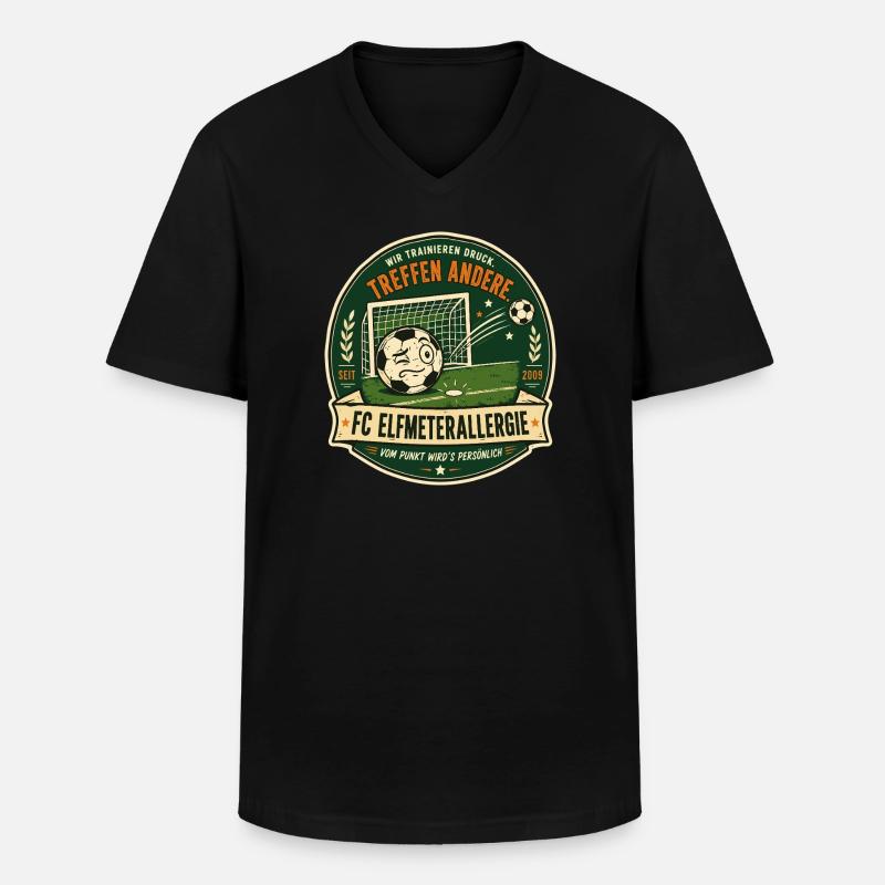 FC Elfmeterallergie - Männer-T-Shirt mit V-Ausschnitt - Schwarz