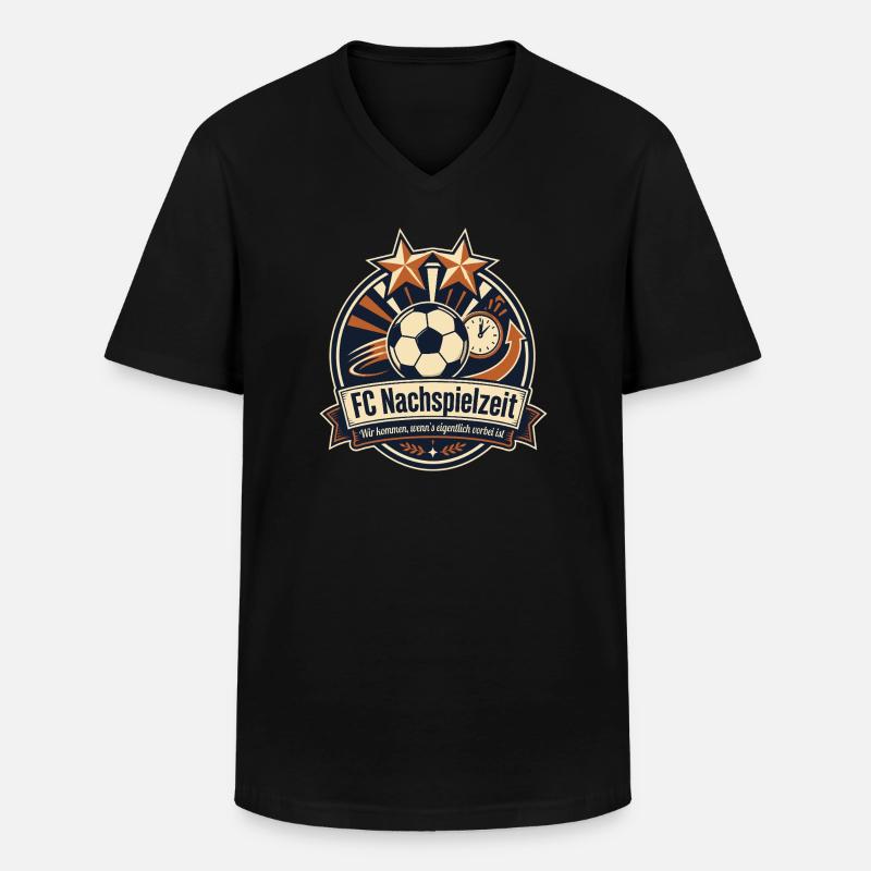 FC Nachspielzeit - Männer-T-Shirt mit V-Ausschnitt - Schwarz