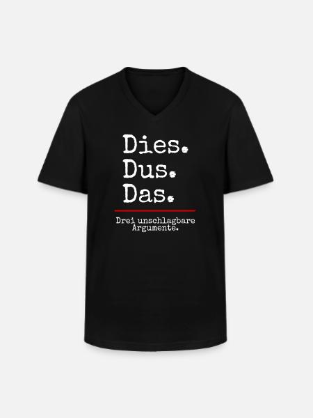 Dies Dus Das Argumente (black) - Männer-T-Shirt mit V-Ausschnitt - Schwarz