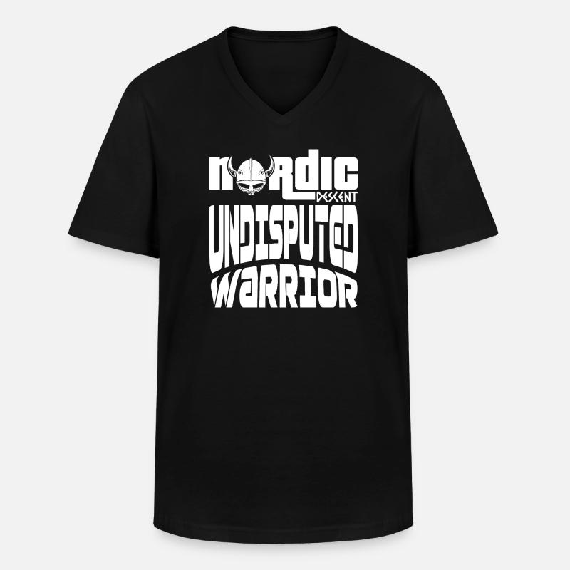 WIKINGERKRIEGER | NORDIC DESCENT V3 - Männer-T-Shirt mit V-Ausschnitt - Schwarz