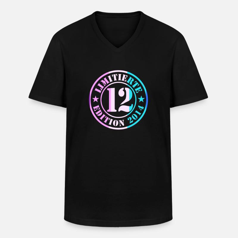 12. Geburtstag Junge - Männer-T-Shirt mit V-Ausschnitt - Schwarz
