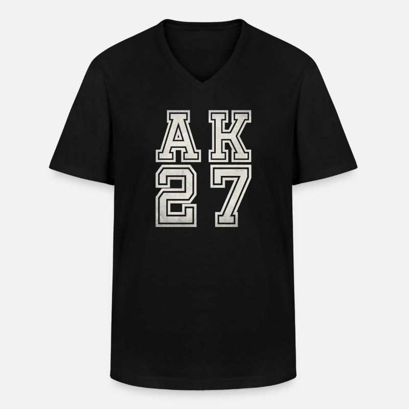 AK 27 - Männer-T-Shirt mit V-Ausschnitt - Schwarz