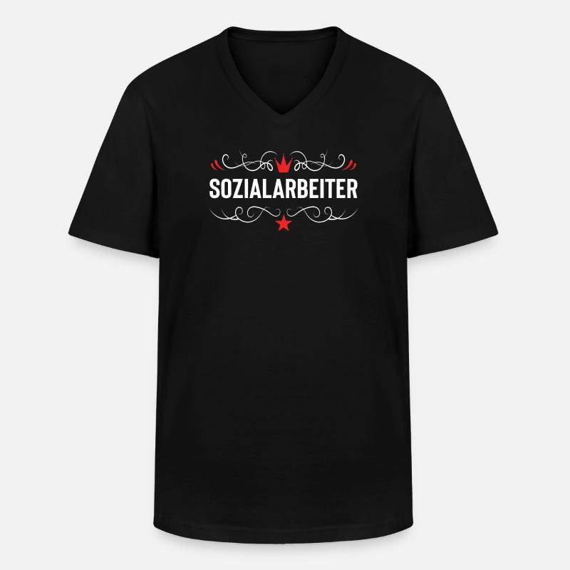 Sozialarbeiter Beruf - Männer-T-Shirt mit V-Ausschnitt - Schwarz