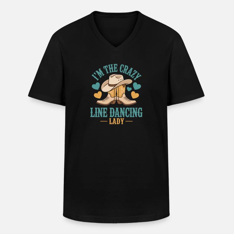 Line Dance Line Dancing Geschenk - Männer-T-Shirt mit V-Ausschnitt - Schwarz