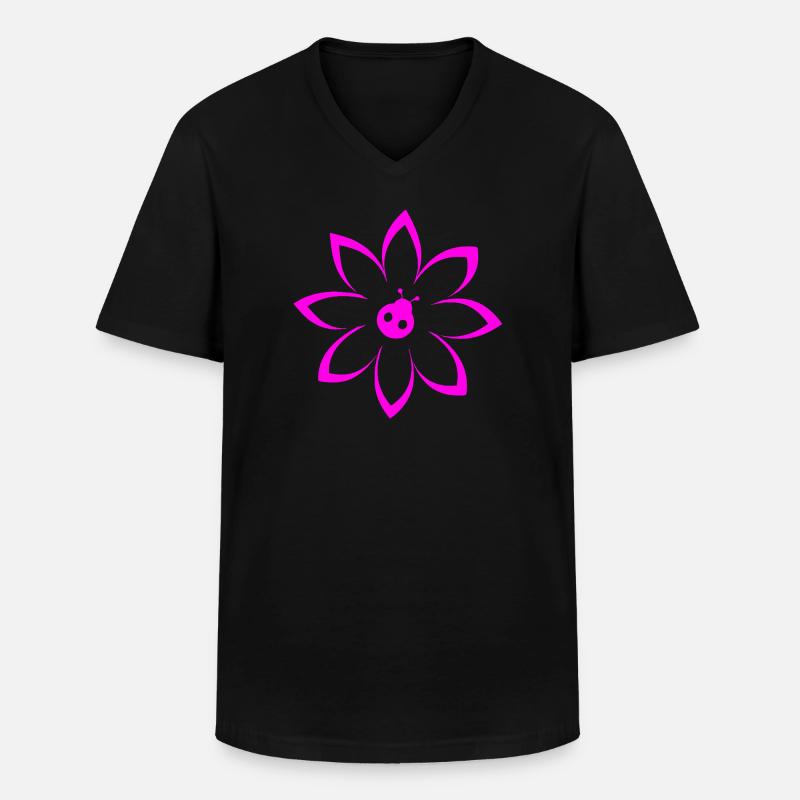 Blume - Männer-T-Shirt mit V-Ausschnitt - Schwarz