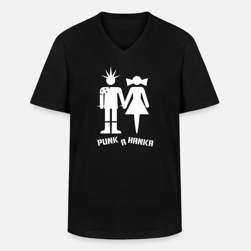 PUNK A HANKA - Männer-T-Shirt mit V-Ausschnitt - Schwarz