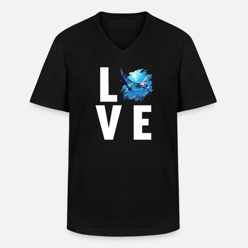 Rays Manta Rays - Men's V-Neck T-Shirt - black