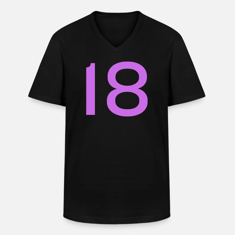18 - Männer-T-Shirt mit V-Ausschnitt - Schwarz