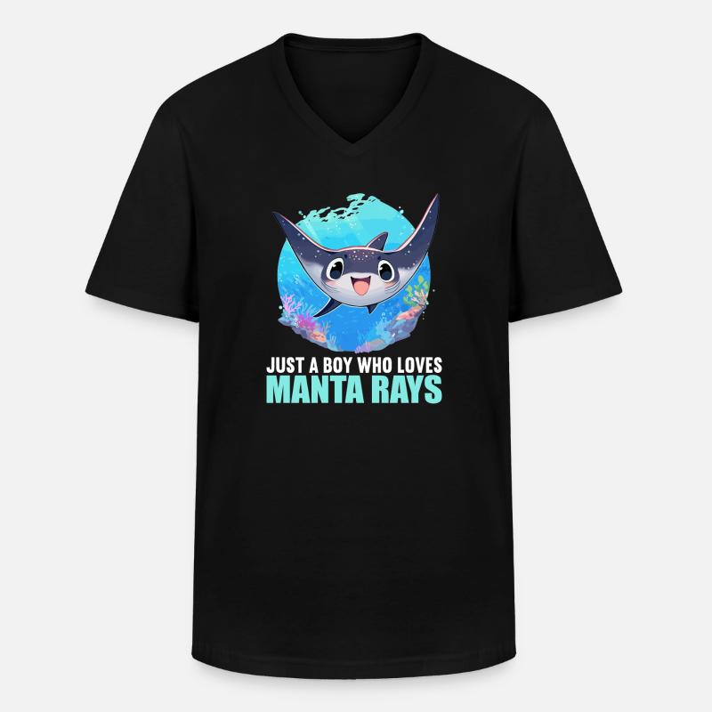 Rays Manta Rays - Men's V-Neck T-Shirt - black