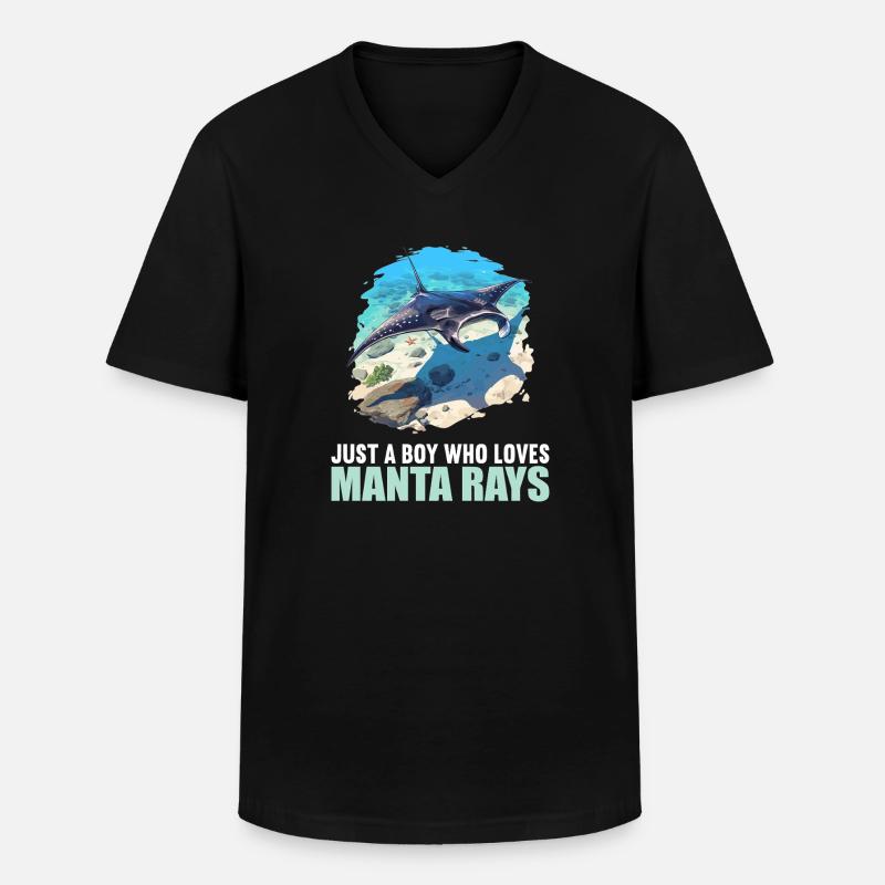 Rays Manta Rays - Men's V-Neck T-Shirt - black