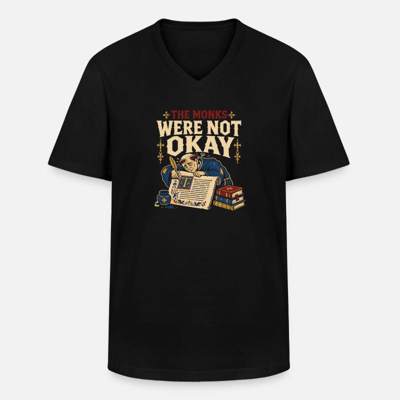 Mittelalterliche Marginalien. Seltsames - Männer-T-Shirt mit V-Ausschnitt - Schwarz